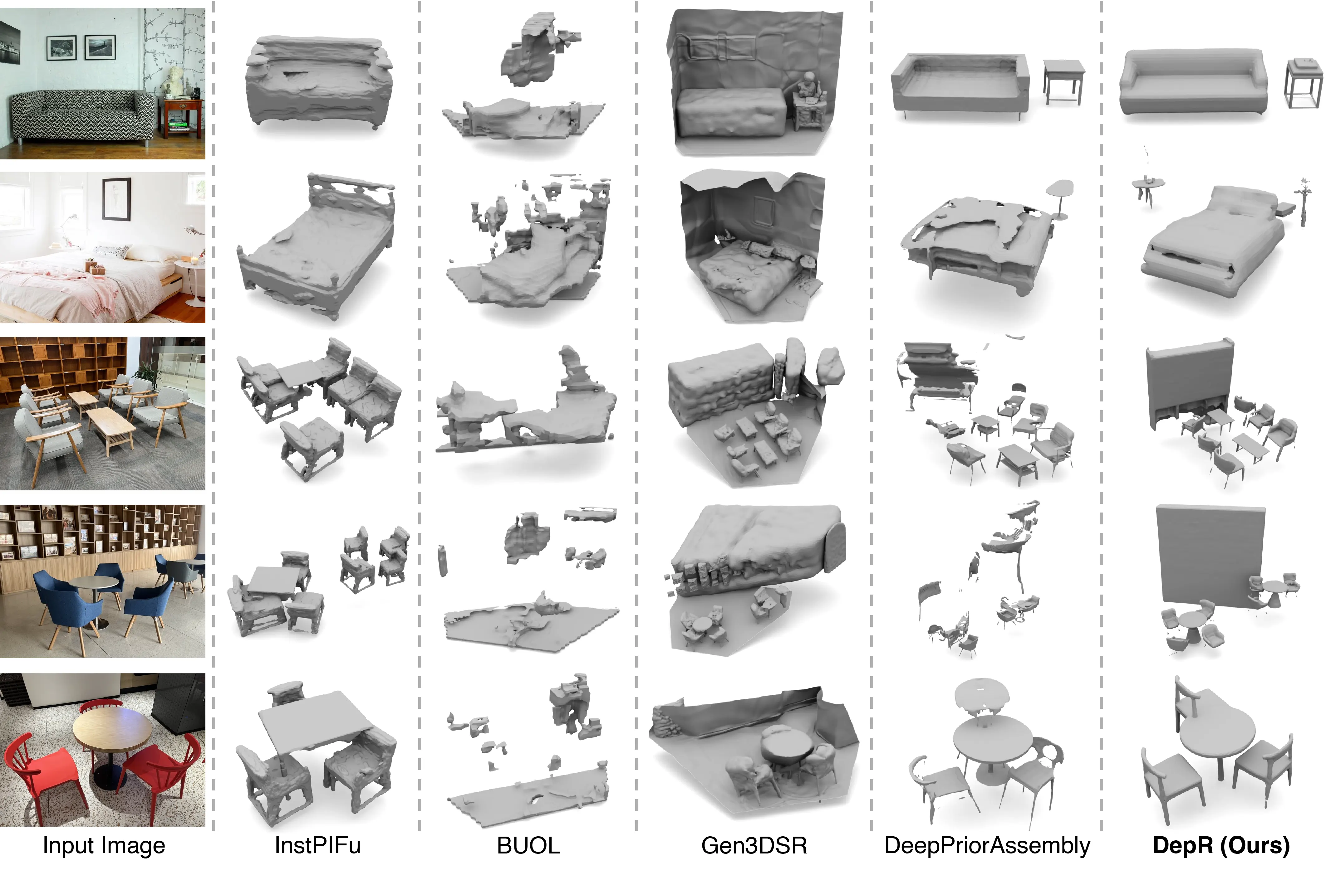 Qualitative comparisons on Pix-3D dataset and our own images